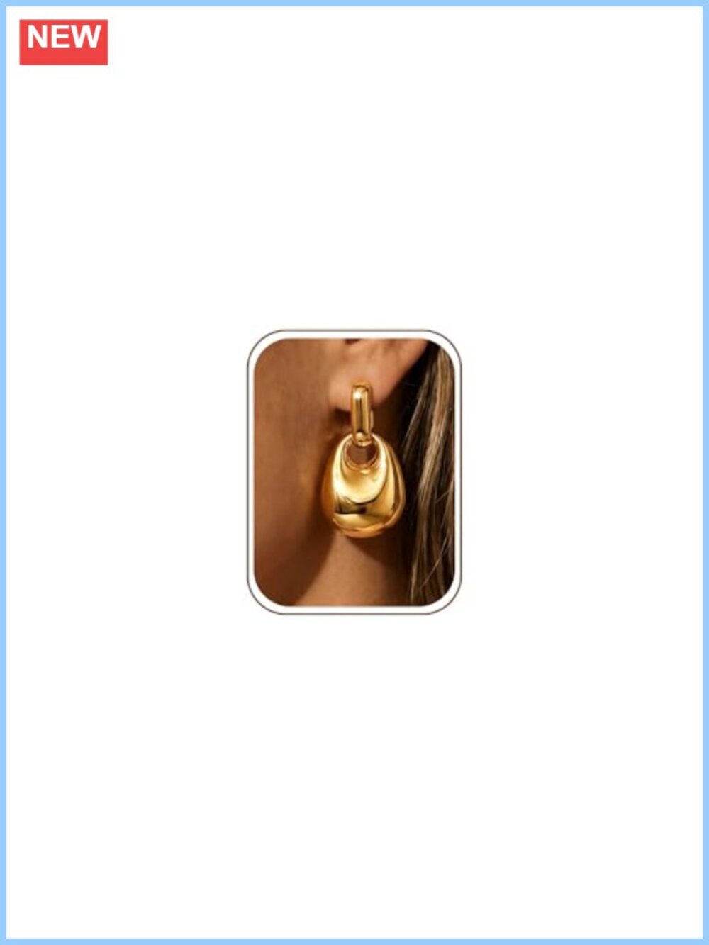 14K Gold Plated Convertible Chunky Hoop Huggie Earrings Dangle Statement for
